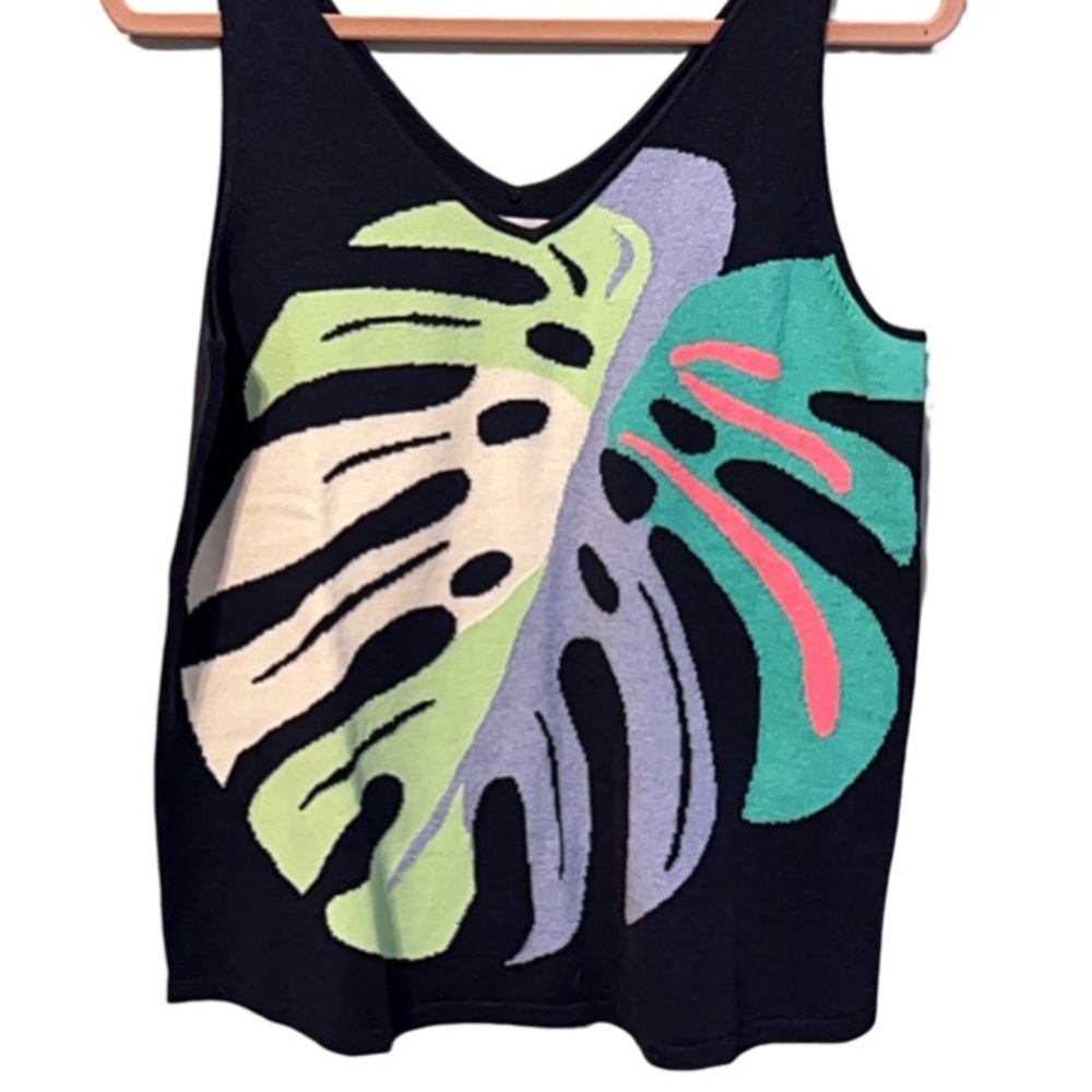 Nic & Zoe Green Multi Sleeveless Top